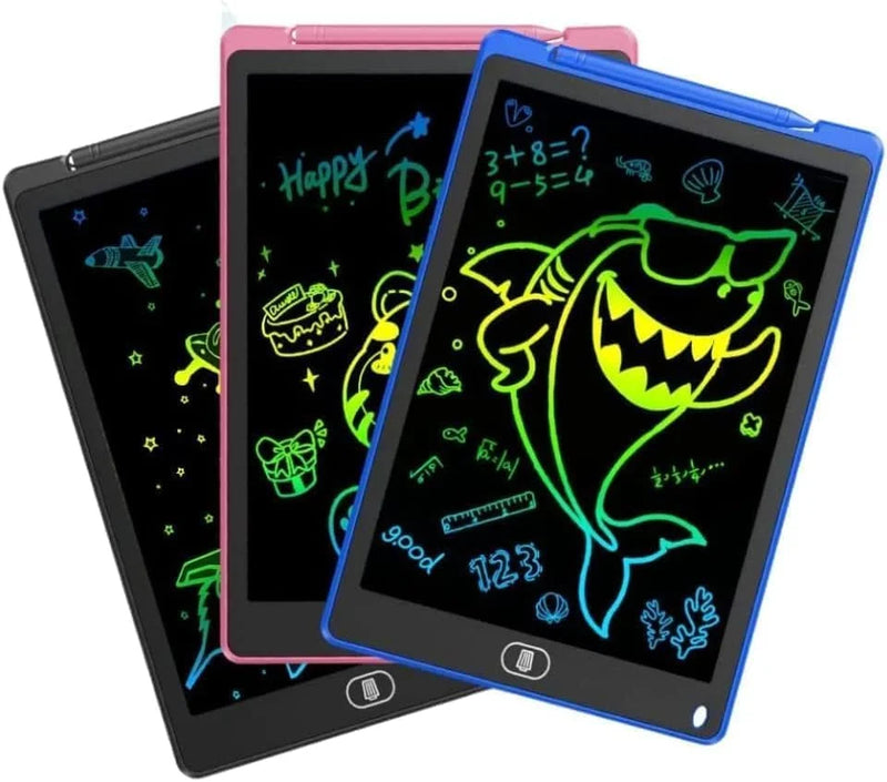 Tablet Lousa Digital Infantil LCD 8.5, 10 ou 12 Polegadas - Caneta Inclusa, Ideal para Desenho, Escrita e Estudo (Cores Sortidas)