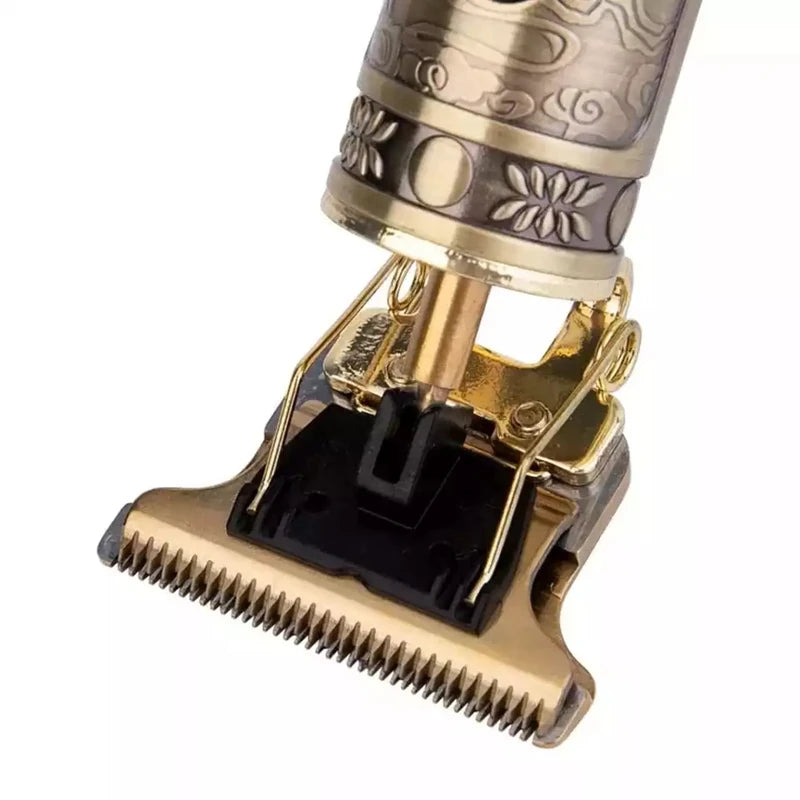 Máquina de Cortar Cabelo Profissional - Design em Metal, Recarregável, 5W de Potência, Ideal para Barba, Cabelo e Desenhos