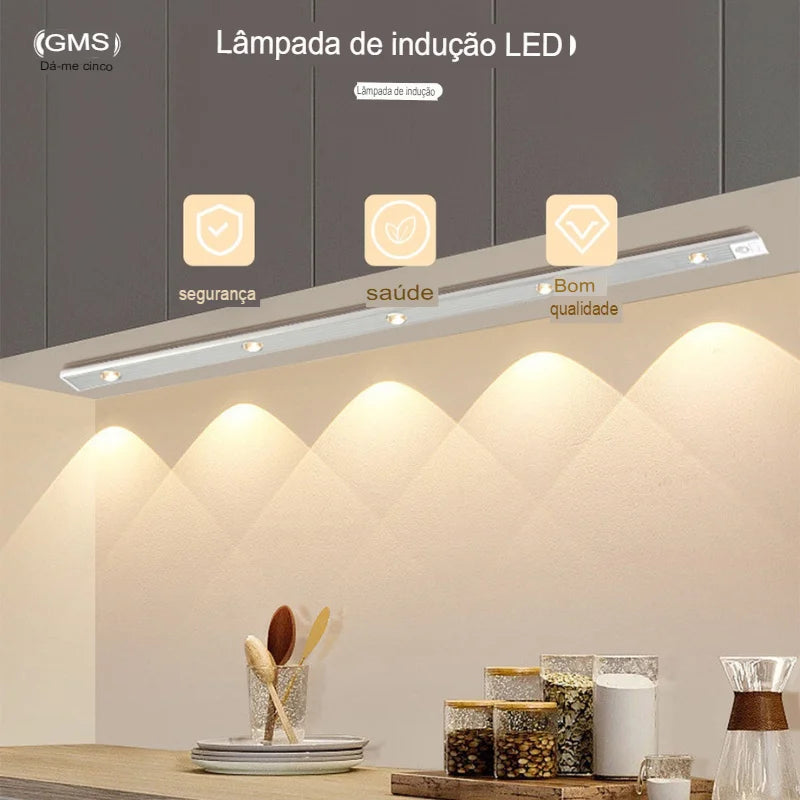 Luminária Led Magnética Com Sensor De Movimento Fácil Instalação Design Elegante E Moderno