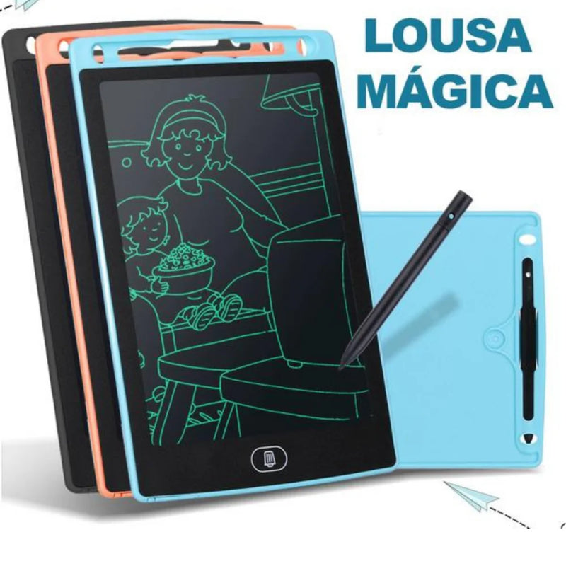 Tablet Lousa Digital Infantil LCD 8.5, 10 ou 12 Polegadas - Caneta Inclusa, Ideal para Desenho, Escrita e Estudo (Cores Sortidas)