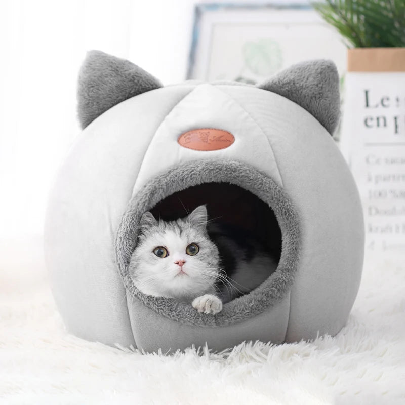 Cama para Gato de Conforto Profundo – Aconchego para o Inverno, Caverna Quente para Pets, Casa de Cão Pequeno, Cesta e Ninho para Gato