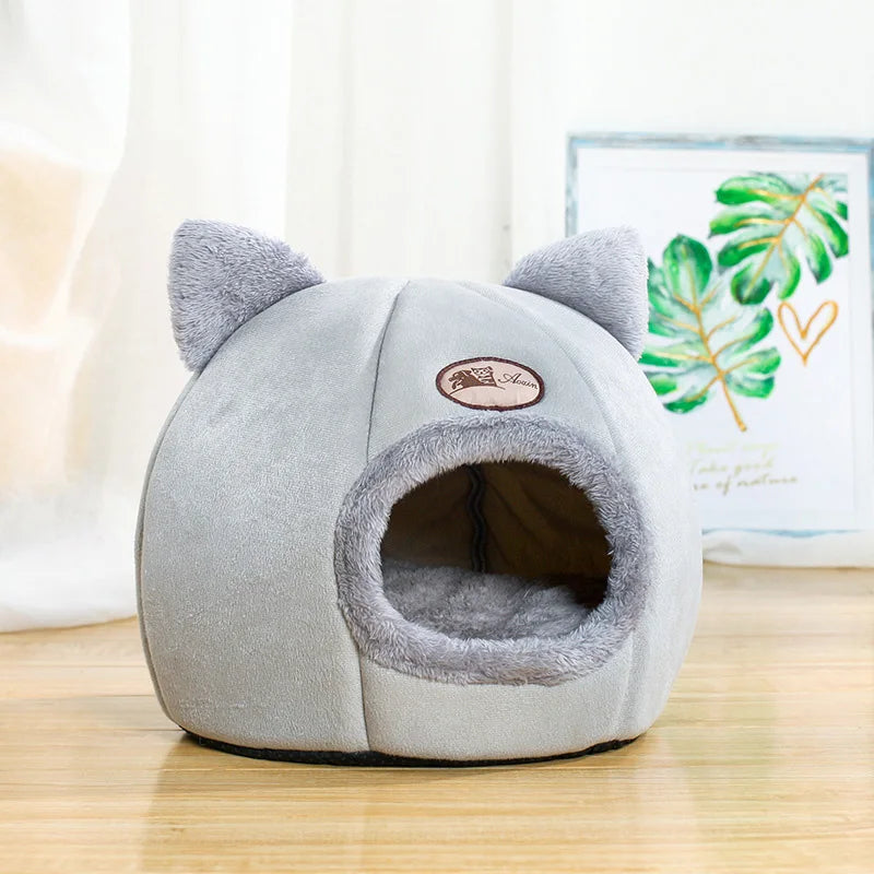 Cama para Gato de Conforto Profundo – Aconchego para o Inverno, Caverna Quente para Pets, Casa de Cão Pequeno, Cesta e Ninho para Gato