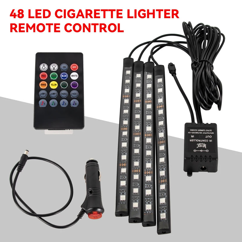 Neon LED para Carro - Iluminação RGB com Controle por App, Remoto e Sincronização com Música