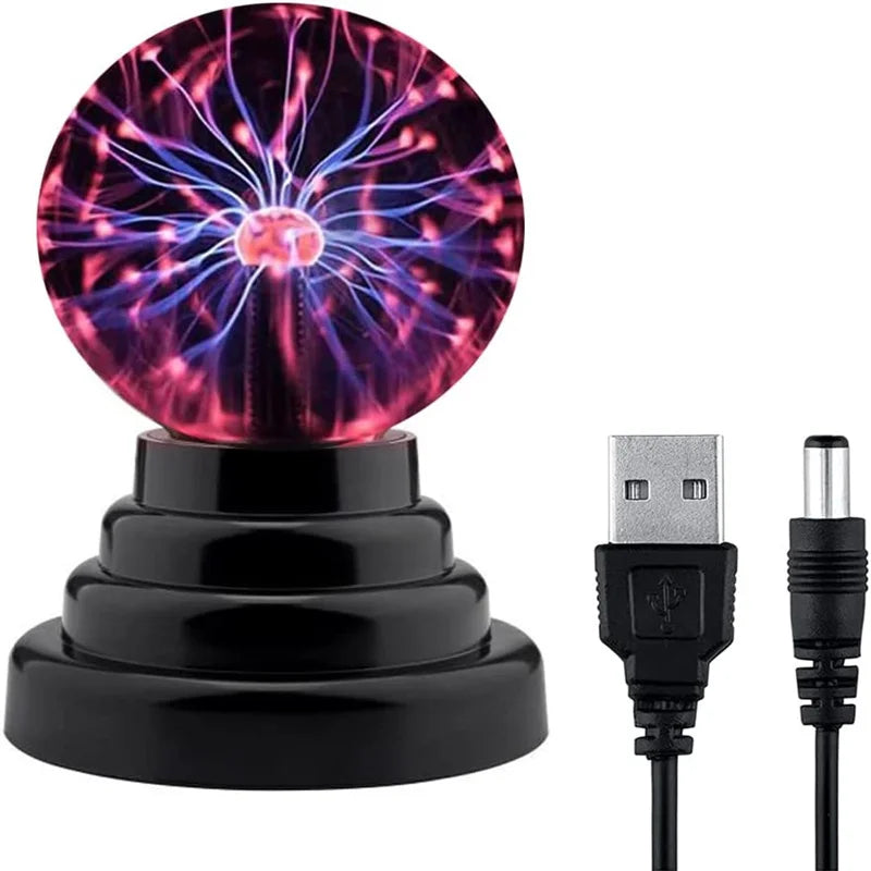 Bola de Plasma Mágica de 8 Polegadas - Lâmpada de Toque LED, Decoração para Quarto, Festas e Presentes para Crianças