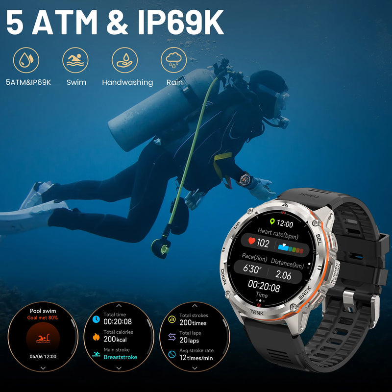 Smartwatch KOSPET TANK T3 ORIGINAL - Potência, Estilo e Tecnologia para Homens e Mulheres