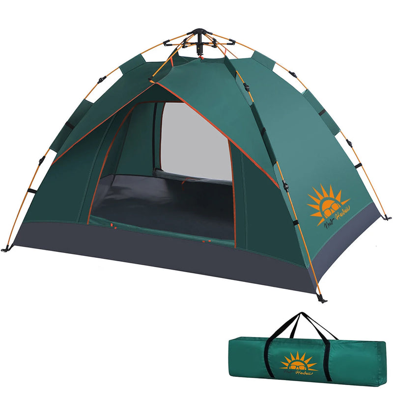 Tenda Pop-up Automática para 3-4 Pessoas - Proteção Solar, Montagem Rápida, Ideal para Camping e Família (Verde/Branco)