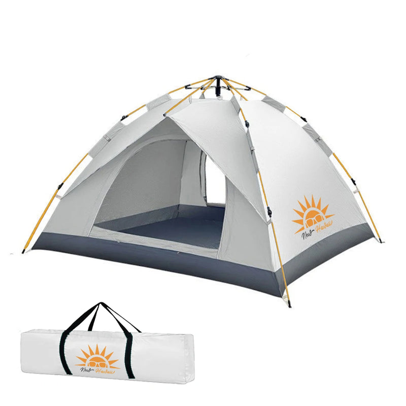 Tenda Pop-up Automática para 3-4 Pessoas - Proteção Solar, Montagem Rápida, Ideal para Camping e Família (Verde/Branco)