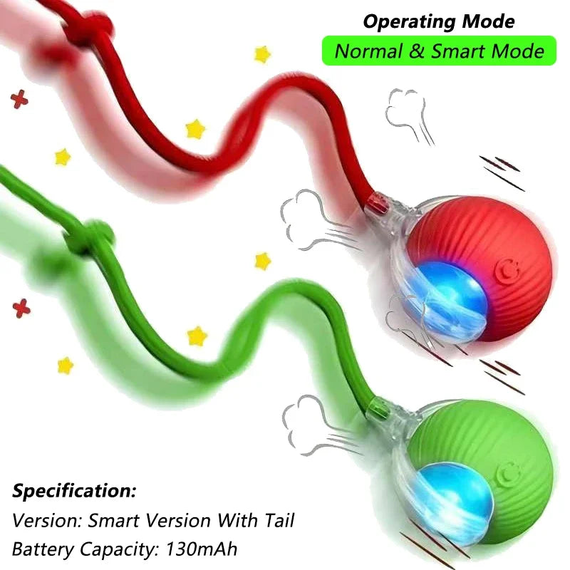 Brinquedo Interativo para Gatos – Bola Automática com Cauda, Recarregável, Brinquedo Inteligente para Estímulo e Diversão