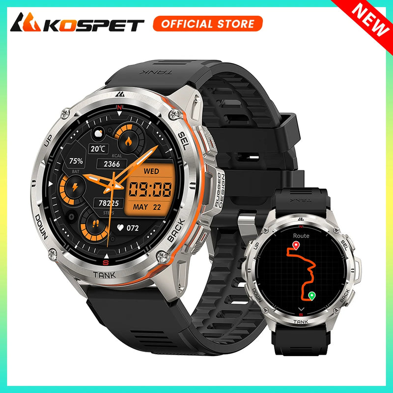 Smartwatch KOSPET TANK T3 ORIGINAL - Potência, Estilo e Tecnologia para Homens e Mulheres