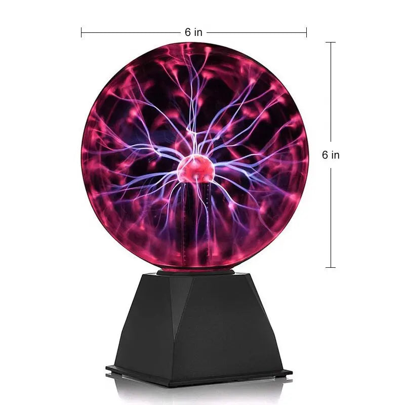 Bola de Plasma Mágica de 8 Polegadas - Lâmpada de Toque LED, Decoração para Quarto, Festas e Presentes para Crianças