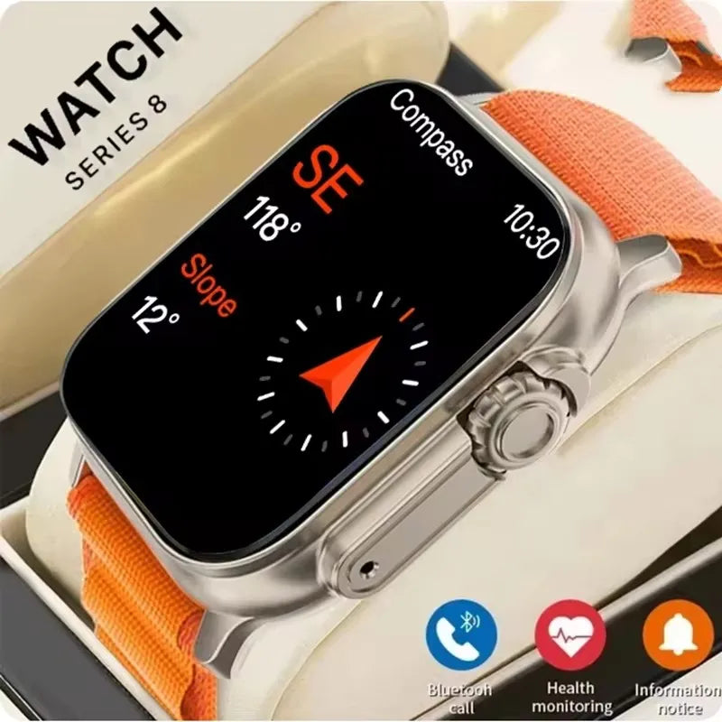 Smartwatch HW8 - Relógio Inteligente Bluetooth 2.2" HD, GPS, NFC, à Prova D'Água, para Homens, Pulseira Esportiva