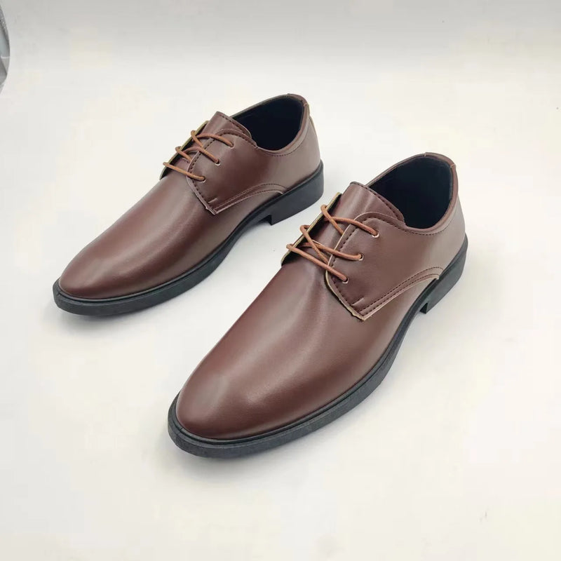 Sapato Masculino de Couro Casual e Formal - Estilo Britânico para Primavera e Outono, Ideal para Negócios e Traje Formal