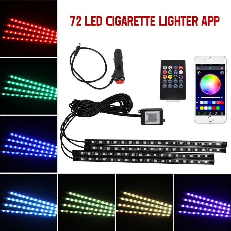 Neon LED para Carro - Iluminação RGB com Controle por App, Remoto e Sincronização com Música