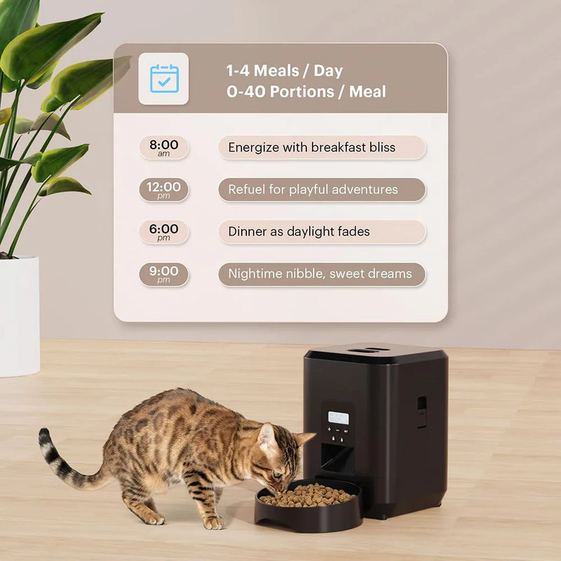 Alimentador Automático Smart Pet – Máquina de Ração para Gatos e Cães com Dispensa Quantitativa e Programação de Tempo