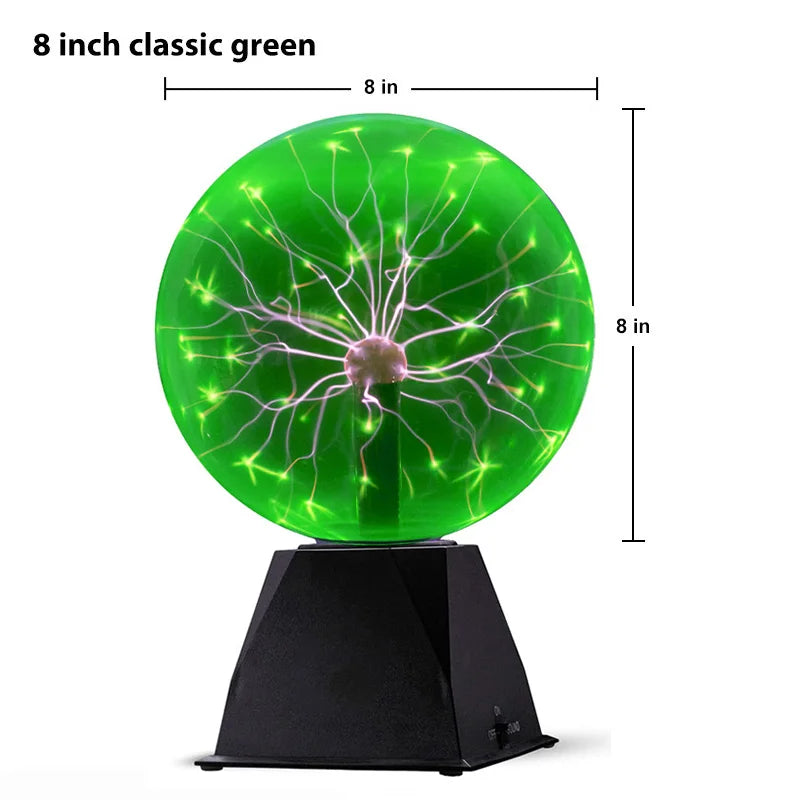 Bola de Plasma Mágica de 8 Polegadas - Lâmpada de Toque LED, Decoração para Quarto, Festas e Presentes para Crianças