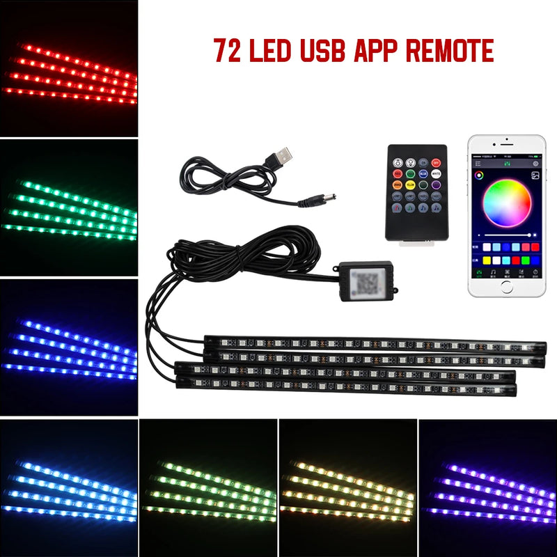 Neon LED para Carro - Iluminação RGB com Controle por App, Remoto e Sincronização com Música